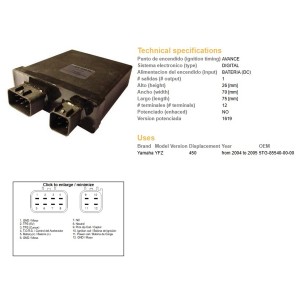 Moduł zapłonu CDI Yamaha YFZ 450 '04-'05 (5TG-85540-00-00)