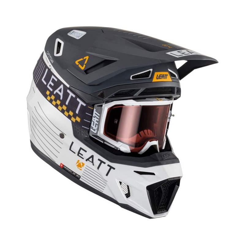Kask Leatt Moto 8.5 V23 + Gogle Velocity 5.5 GRATIS - Kolor Grafitowy/Biały - Rozmiar L