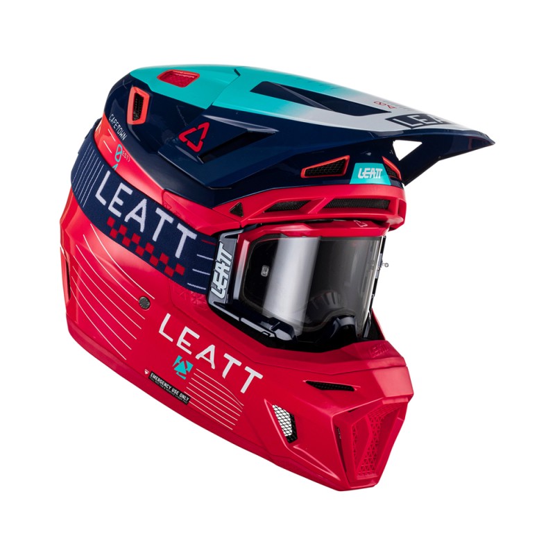 LEATT KASK MOTO 8.5 V23 (+ GOGLE VELOCITY 5.5 GRATIS) HELMET KIT RED - Rozmiar XS