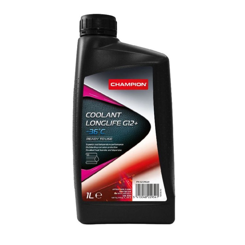 Champion Płyn do chłodnicy Coolant G12+ LL -36°C 1L - Ochrona silnika przez cały rok