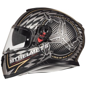 Kask integralny Thunder 3 SV Isle of Man - wyprzedaż, czarny mat/złoty, rozmiar XS