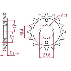 Zębatka przednia do Suzuki RMZ 450 '13-'20 MTX Parts JTF1443.14SC