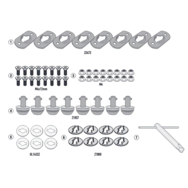Kappa Zestaw do Zmiany Stelaży Kufrów Bocznych na Stelaże Szybkiego Demontażu
