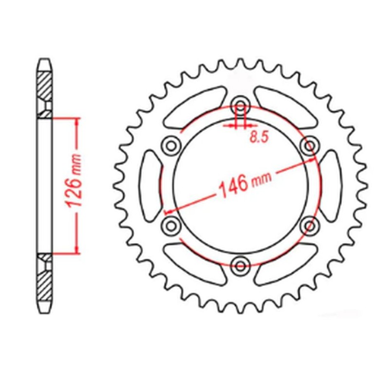 Zębatka tylna 808 44 do Suzuki RM/RMZ (JTR808.44) - MTX PARTS