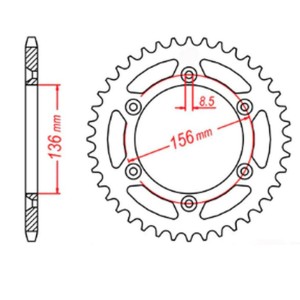 MTX PARTS ZĘBATKA TYLNA 702 45 HUSQVARNA TE 410 \'99-\'00, TE 610 \'99-\'09, SMR 450/630 \'03-\'04, SUZUKI DR 350 \'90-\'03
