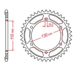 Zębatka tylna MTX PARTS 4385 46 Yamaha R6 '06-'20, MT09 '14-'19, Suzuki GSXR 750 '11-'19