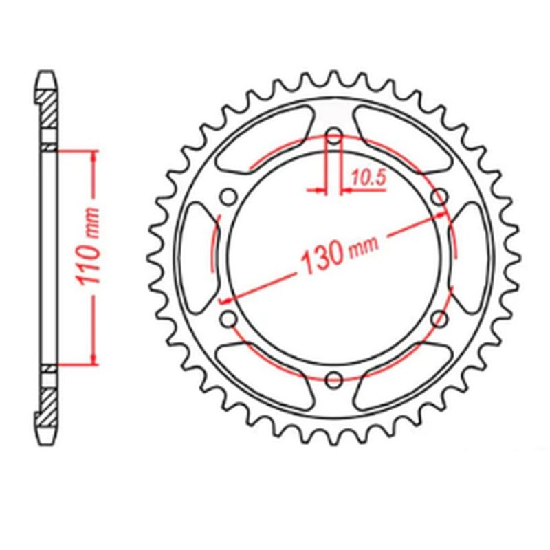 Zębatka tylna MTX PARTS 4385 46 Yamaha R6 '06-'20, MT09 '14-'19, Suzuki GSXR 750 '11-'19