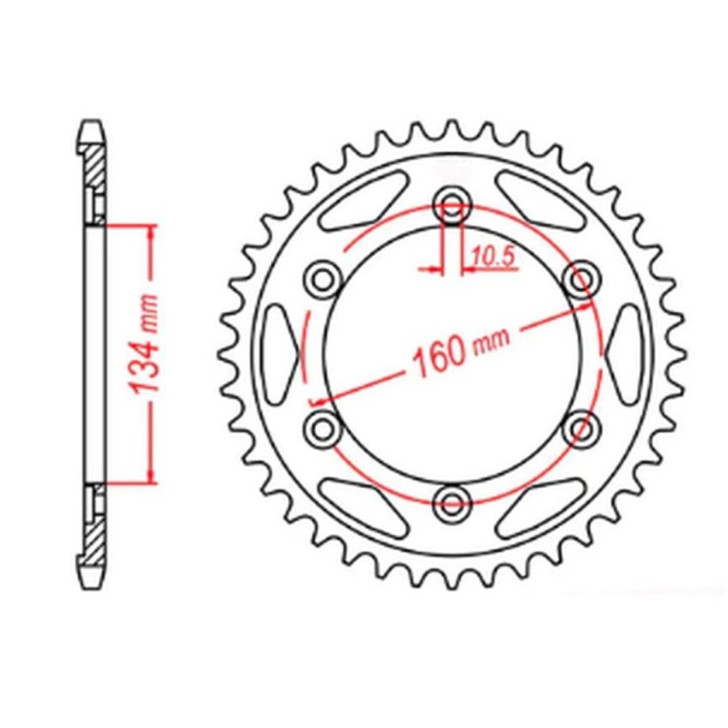 MTX PARTS ZĘBATKA TYLNA 4399 40 HONDA CBR 1000 RR '04-'05, VTR 1000SP1/SP2 '00-'06 (JTR1306.40)
