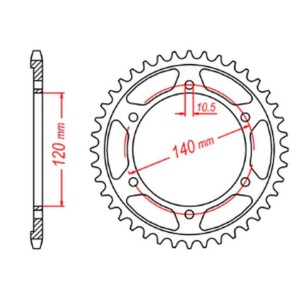 MTX PARTS ZĘBATKA TYLNA 498 42 KAWASAKI VN 800 CLASSIC '96-'06