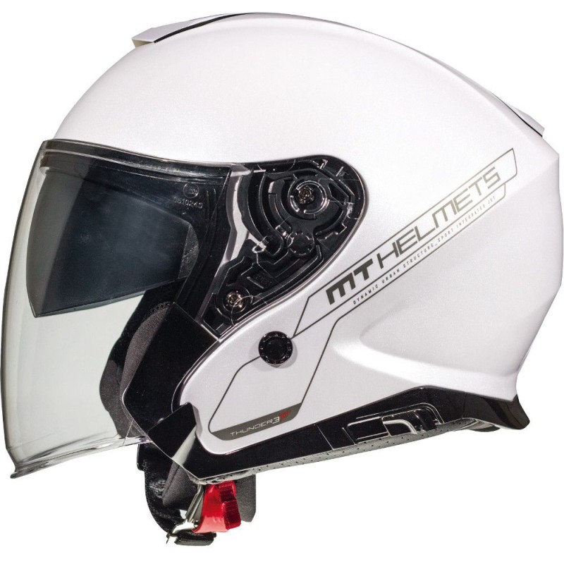 Kask otwarty Jet Blendą Thunder 3 SV Jet Solid Pearl White Biały Połysk Rozmiar M