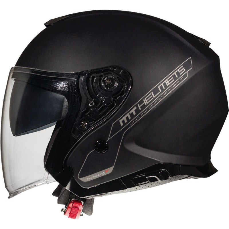 Kask otwarty Jet Blendą Thunder 3 SV Jet Solid Matt Black - Czarny Mat - Rozmiar S