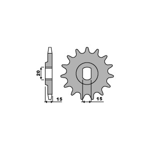 PBR WYPRZEDAZ ZĘBATKA PRZEDNIA 1170 14 18NC MOTO MORINI 350 (83-87) (ŁAŃC. 530) (MADE IN ITALY)