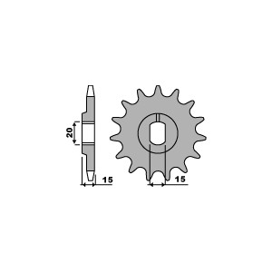 PBR Zębatka przednia 1172 13 18NC Moto Morini 350 (88-95) (Łańc. 520) (Made in Italy)
