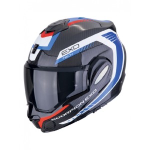 SCORPION KASK SZCZĘKOWY (SZCZĘKA DO TYŁU) EXO-TECH CARBON COSY BLACK/BLUE/RED KOLOR CZARNY/NIEBIESKI/CZERWONY ROZMIAR M