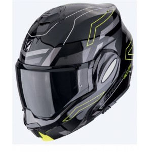 SCORPION KASK SZCZĘKOWY EXO-TECH EVO CONQUER BLACK/NEON YELLOW XXL - sklep motocyklowy