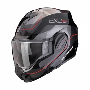 Kask szczękowy Scorpion Exo-Tech Pro Commuta czarny/srebrny/czerwony XL