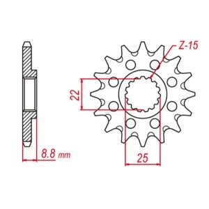 GROSSKOPF ZĘBATKA PRZEDNIA 1248 14 (124814) BETA '12-'25, KTM '86-'25, HUSQVARNA '14-'25, HUSABERG '09-'14, GASGAS '20-