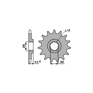 PBR ZĘBATKA PRZEDNIA 1252 15 18NC (ŁAŃC. 520) (MADE IN ITALY)