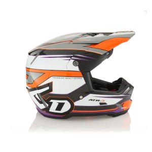 Kask cross/enduro 6D ATR-3 Hyper Gloss Neon Orange/Purple czarny/biały/pomarańczowy/fioletowy L (58)