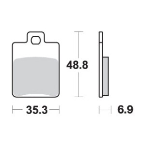 SBS KLOCKI HAMULCOWE KH260 STREET STANDART CERAMIC DERBI SONAR 50 '10-'11, PIAGGIO VESPA ZIP RST 50 '96-'97 KOLOR CZARNY