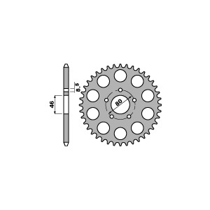 PBR ZĘBATKA TYLNA 143 40 F APRILIA 50 AF1 86-87 (ŁAŃC. 415) (MADE IN ITALY)