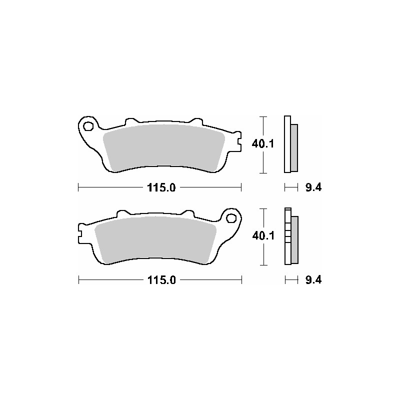 Klocki hamulcowe SBS KH281/KH261 do HONDA FES 125/150 Pantheon - czarne