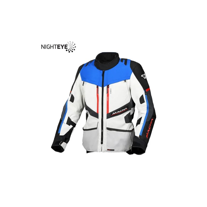MACNA WYPRZEDAŻ KURTKA DOMANE MOTORCYCLE JACKET LIGHT GREY/BLUE/BLACK KOLOR JASNY SZARY/NIEBIESKI/CZARNY ROZMIAR L