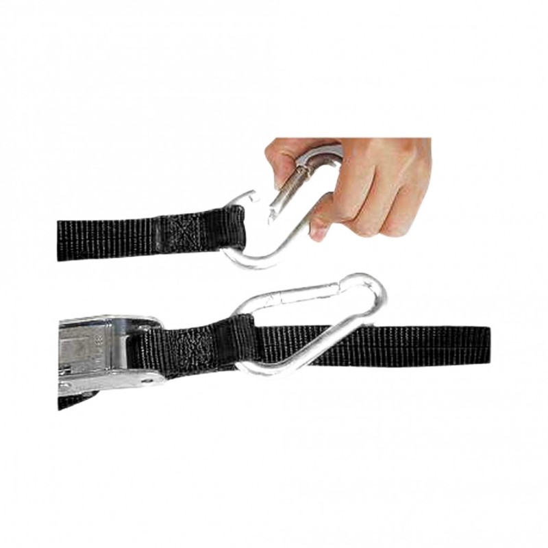 BOOSTER WYPRZEDAŻ TIE DOWN SET - Pasy do mocowania motocykla z karabińczykiem - Kolor czarny