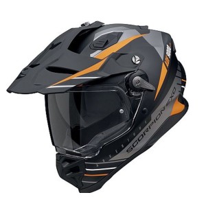 SCORPION KASK DUAL ENDURO / ADVENTURE ADF-9000 AIR FEAT BLACK/SILVER/ORANGE KOLOR CZARNY/SREBRNY/POMARAŃCZOWY MAT ROZMIAR L