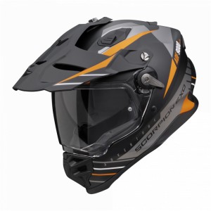 SCORPION Kask DUAL ENDURO / ADVENTURE ADF-9000 AIR FEAT BLACK/SILVER/ORANGE KOLOR CZARNY/SREBRNY/POMARAŃCZOWY MAT ROZMIAR M