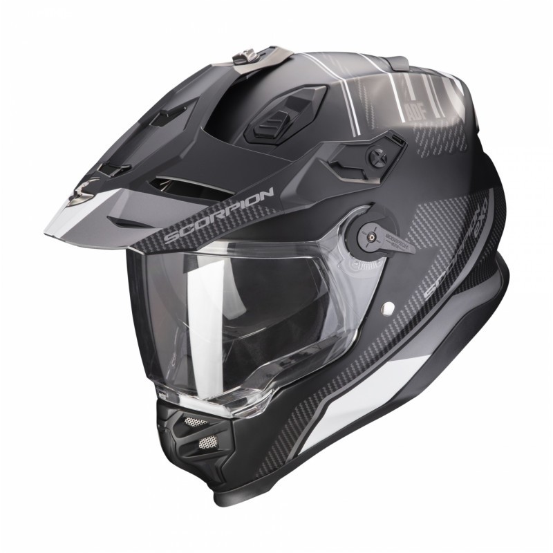 Scorpion Kask Dual Enduro / Adventure ADF-9000 Air Desert Czarny/Srebrny Mat XL