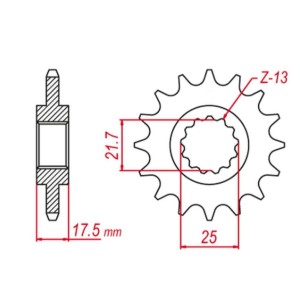 Zębatka przednia do HONDA CB 500, CBF500, CB 400, CBR 400 - GROSSKOPF