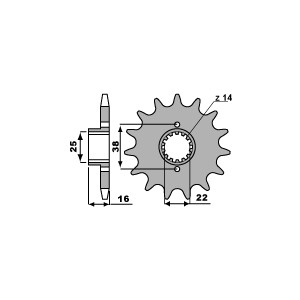 PBR WYPRZEDAZ ZĘBATKA PRZEDNIA 2050 14 18NC DUCATI 748/916/944/996/1000 (JTF740.14) (ŁAŃC. 525) (MADE IN ITALY)