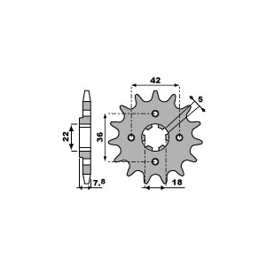 PBR WYPRZEDAZ ZĘBATKA PRZEDNIA 2052 15 18NC YAMAHA XT 250 TL (JAPAN) 83-84 (ŁAŃC. 520) (MADE IN ITALY)