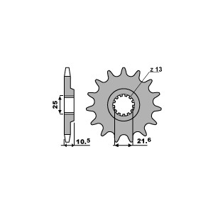 PBR WYPRZEDAZ ZĘBATKA PRZEDNIA 2061 13 18NC KAWASAKI KSF 250 87-04, KEF 300 95-03 (JTF1503.13) (+1) (ŁAŃC. 520) (MADE IN ITALY)