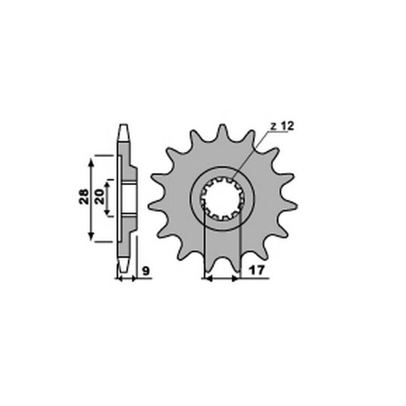 GROSSKOPF WYPRZEDAŻ ZĘBATKA PRZEDNIA HM CRE 50 '04-'06 CRE DERAPAGE'06-'12 SIX COMPETITION '04-'07 SM DERAPAGE/SIX '04-