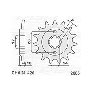 Zębatka przednia 2065 13 Derbi Senda 50 '96-'99 - wyprzedaż