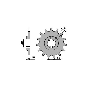 PBR ZĘBATKA PRZEDNIA 2066 14 18NC HUSQVARNA WRE 125 (ŁAŃC. 520) (MADE IN ITALY)