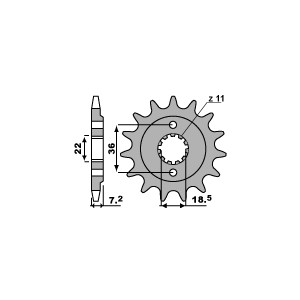 PBR Zębatka przednia 2067 13 18NC Honda CBF 250, XR 250R (JTF1321.13) (Łańc. 520) (Made in Italy)