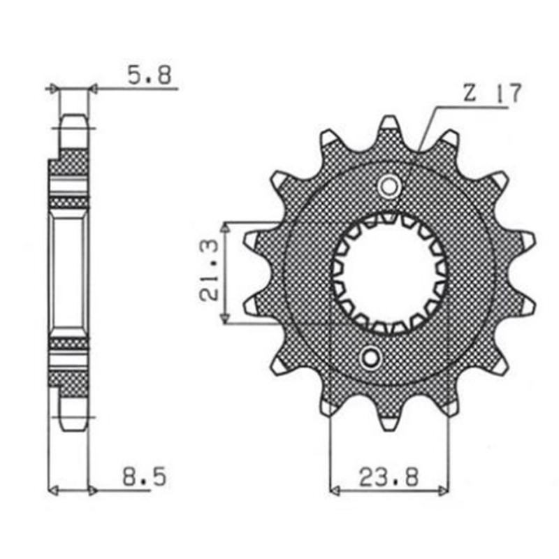 GROSSKOPF WYPRZEDAŻ ZĘBATKA PRZEDNIA 2071 15 HONDA TRX 400 EX '99-'04, XR 400R '96-'04, CRM 250 '91-99 (+1) (JTF1322.15)