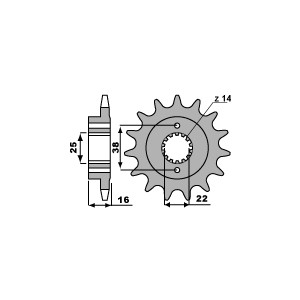 PBR WYPRZEDAZ ZĘBATKA PRZEDNIA 2075 14 18NC DUCATI 748 STRADA 95-02 (-1) (ŁAŃC. 520) (MADE IN ITALY)