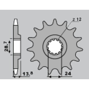 JR WYPRZEDAŻ ZĘBATKA PRZEDNIA 2077 17 KAWASAKI ZRX 1100/1200 '97-'06 (207717JT) (ŁAŃC. 530)
