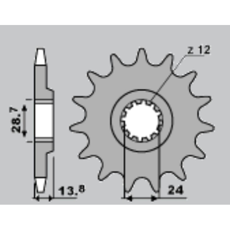 JR WYPRZEDAŻ ZĘBATKA PRZEDNIA 2077 17 KAWASAKI ZRX 1100/1200 '97-'06 (207717JT) (ŁAŃC. 530)