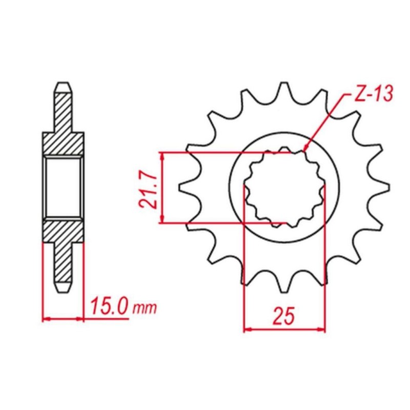 Zębatka przednia Grosskopf 2082 14 do Kawasaki ZX-6R '95-'97, Triumph 600 '00-'04, 650 Daytona '05