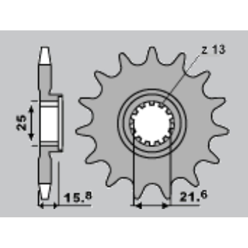 JR WYPRZEDAŻ ZĘBATKA PRZEDNIA 2093 14 KAWASAKI ZX 6R '98-'02 (-1)
