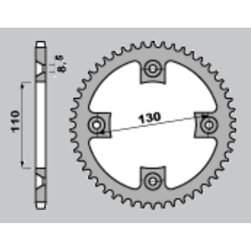 GROSSKOPF WYPRZEDAŻ ZĘBATKA TYLNA ALUMINIOWA KOLOR CZARNY 4306 55 HONDA CR 80/85 '96-'07, CRF 150 '07-'22