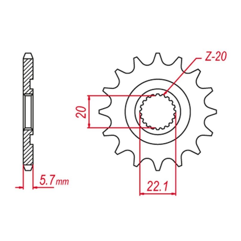 Zębatka przednia Grosskopf wyprzedaż - do Gas Gas EC 250/300/450F, Yamaha YZ 125/250F/WR 250F