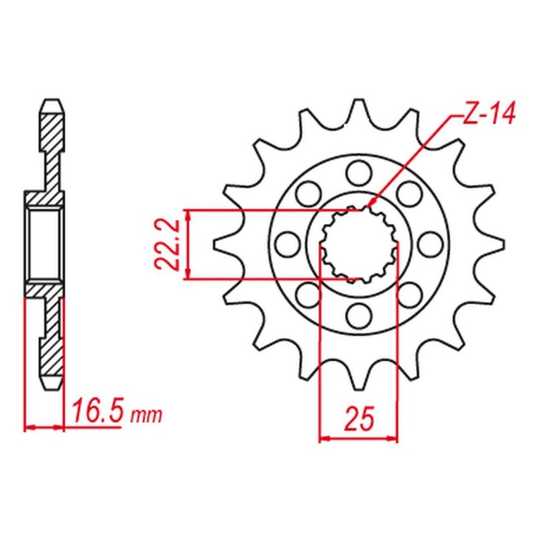 GROSSKOPF WYPRZEDAŻ ZĘBATKA PRZEDNIA 2114 15 DUCATI 749/848/998/999/1000/1098/1099/1100/1098/1200 (JTF741.15)