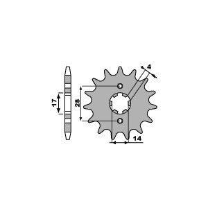 PBR ZĘBATKA PRZEDNIA 2118 13 18NC HONDA TRX 90 93-08, CRF 125 '15-20 (ŁAŃC. 428) (JTF277.13) (MADE IN ITALY)