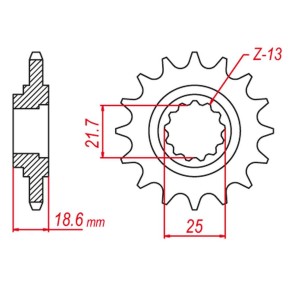 GROSSKOPF WYPRZEDAŻ ZĘBATKA PRZEDNIA 2119 14 KAWASAKI Z750 '04-'12, Z800 '13-'16 (JTF1538.14) (-1)